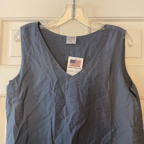 C.M.C. Color Me Cotton Click 3 Tier Tank Dress Gray Layered Sleeveless S NWT - Picture 2 of 8